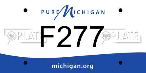 F277 Michigan License Plate