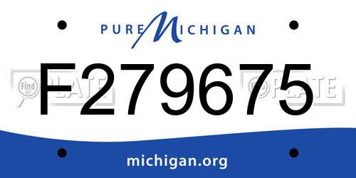 F279675 Michigan License Plate