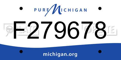 F279678 Michigan License Plate