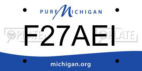 F27AEI Michigan License Plate