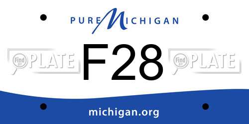F28 Michigan License Plate