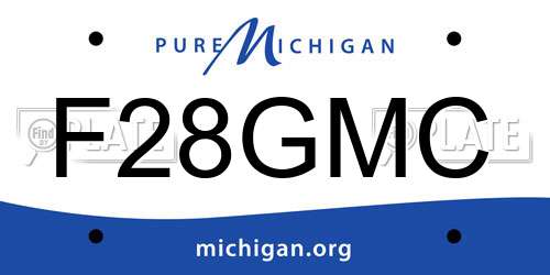 F28GMC Michigan License Plate