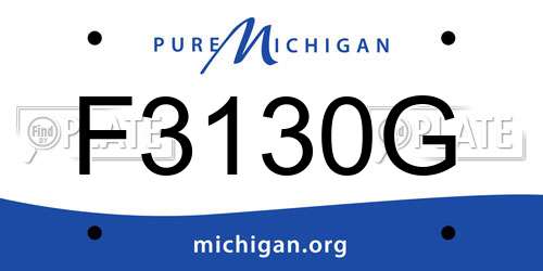 F3130G Michigan License Plate
