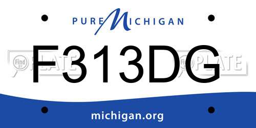 F313DG Michigan License Plate
