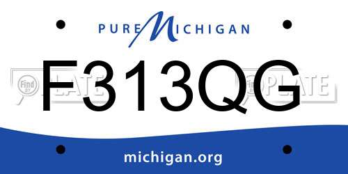 F313QG Michigan License Plate