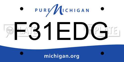 F31EDG Michigan License Plate