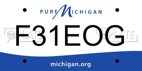 F31EOG Michigan License Plate