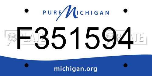 F351594 Michigan License Plate