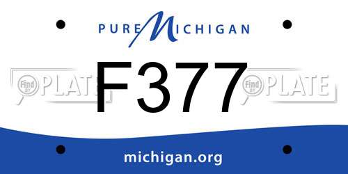 F377 Michigan License Plate