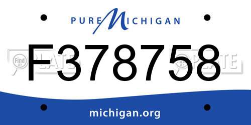 F378758 Michigan License Plate