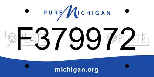 F379972 Michigan License Plate