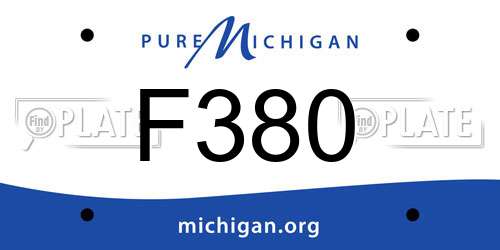 F380 Michigan License Plate