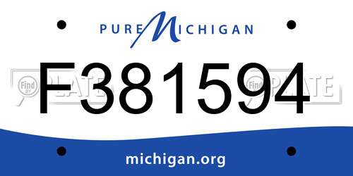 F381594 Michigan License Plate