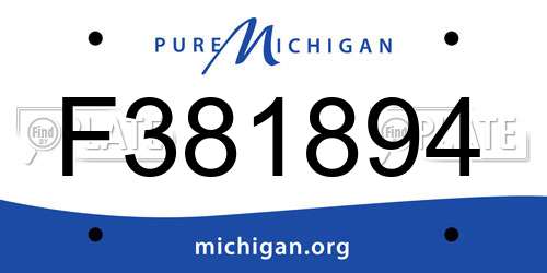 F381894 Michigan License Plate