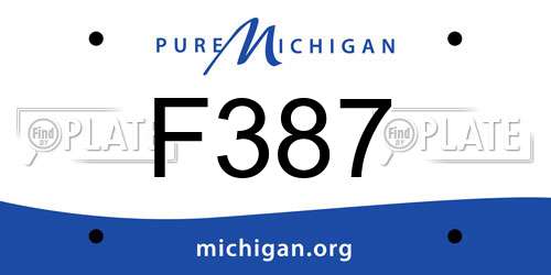 F387 Michigan License Plate