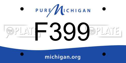 F399 Michigan License Plate