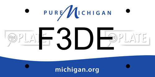 F3DE Michigan License Plate