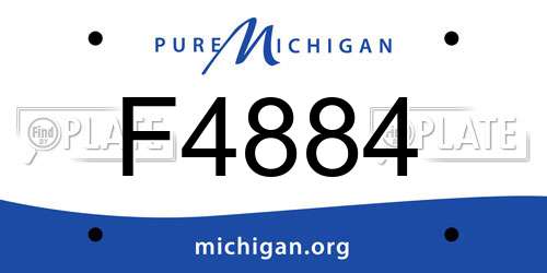 F4884 Michigan License Plate
