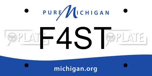 F4ST Michigan License Plate