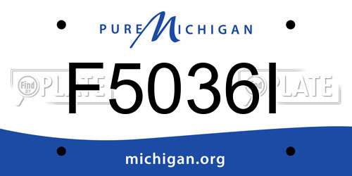 F5036I Michigan License Plate