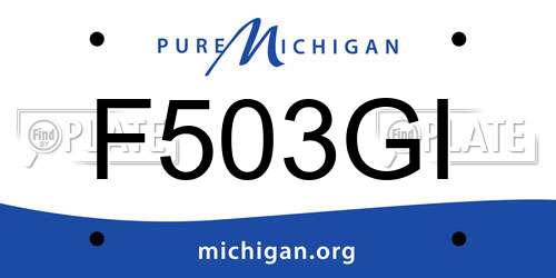 F503GI Michigan License Plate