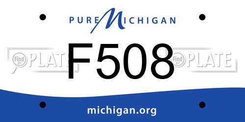 F508 Michigan License Plate