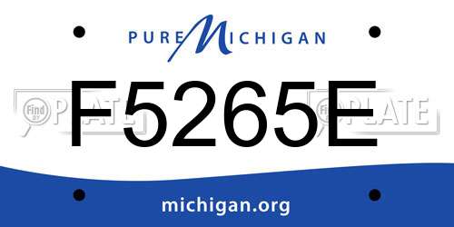 F5265E Michigan License Plate