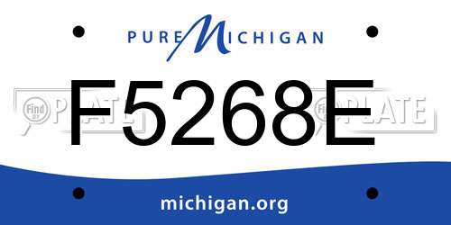 F5268E Michigan License Plate
