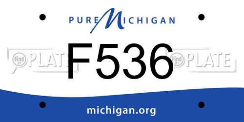 F536 Michigan License Plate