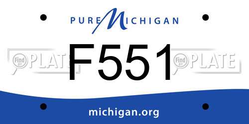 F551 Michigan License Plate
