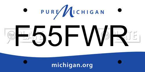 F55FWR Michigan License Plate