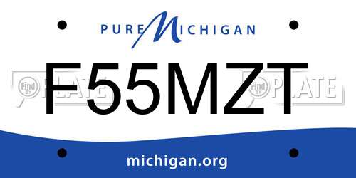 F55MZT Michigan License Plate