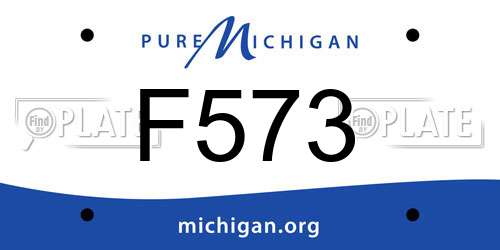 F573 Michigan License Plate