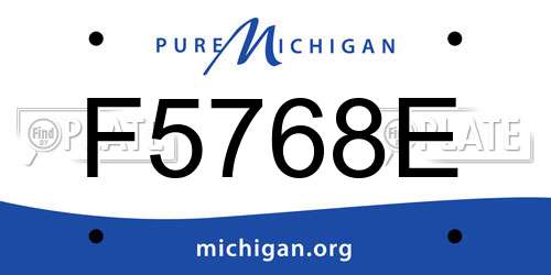F5768E Michigan License Plate