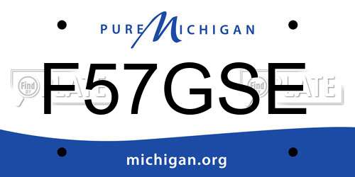 F57GSE Michigan License Plate