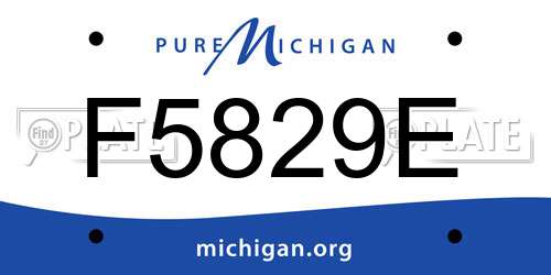 F5829E Michigan License Plate