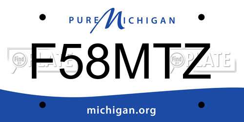 F58MTZ Michigan License Plate
