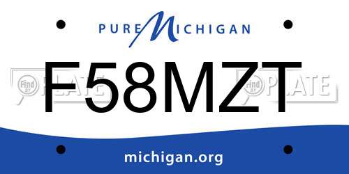 F58MZT Michigan License Plate