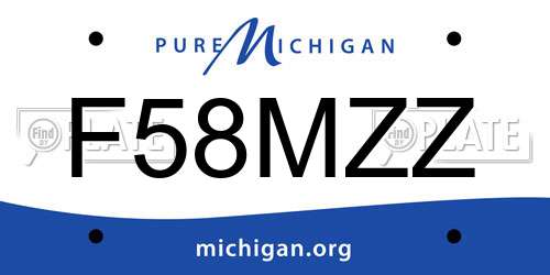 F58MZZ Michigan License Plate