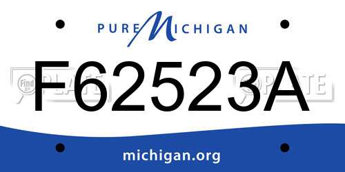 F62523A Michigan License Plate