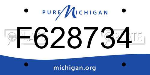 F628734 Michigan License Plate