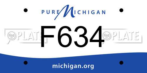 F634 Michigan License Plate