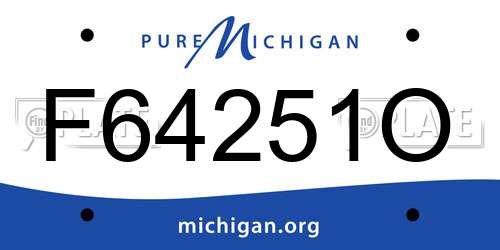 F64251O Michigan License Plate