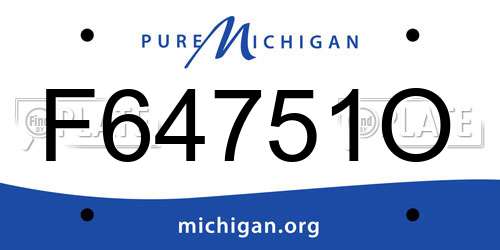 F64751O Michigan License Plate