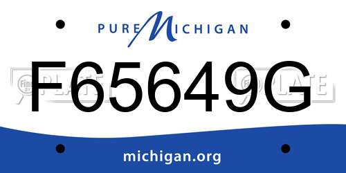 F65649G Michigan License Plate