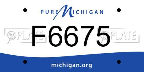 F6675 Michigan License Plate