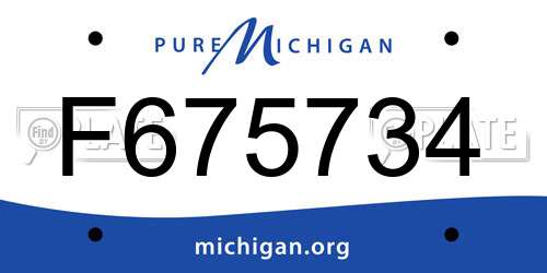 F675734 Michigan License Plate