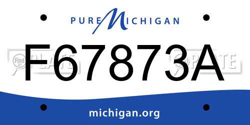 F67873A Michigan License Plate