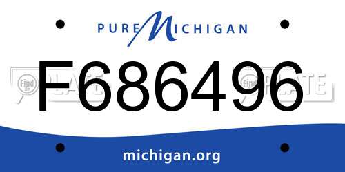 F686496 Michigan License Plate