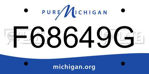 F68649G Michigan License Plate